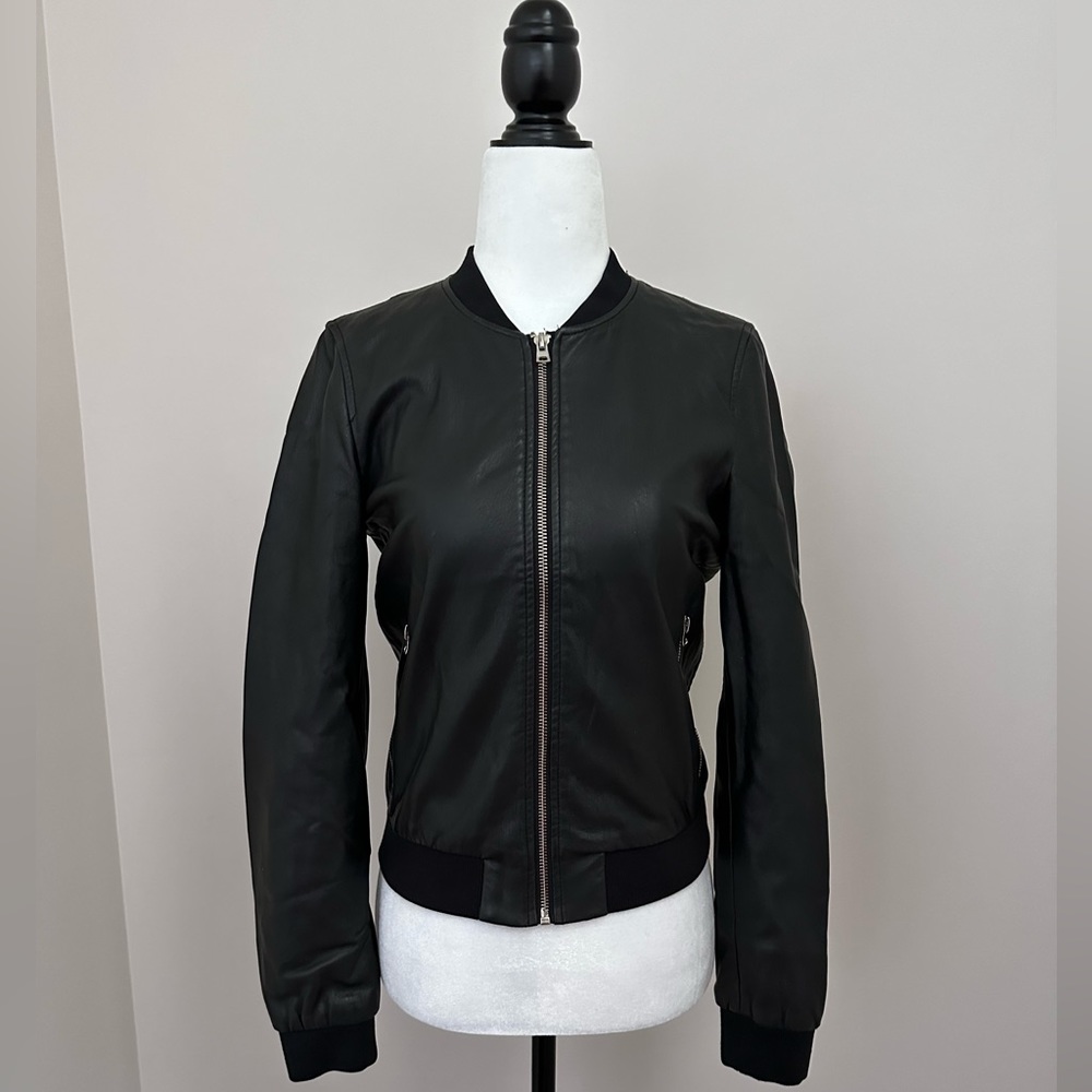 Zara faux leather bomber style jacket in size S